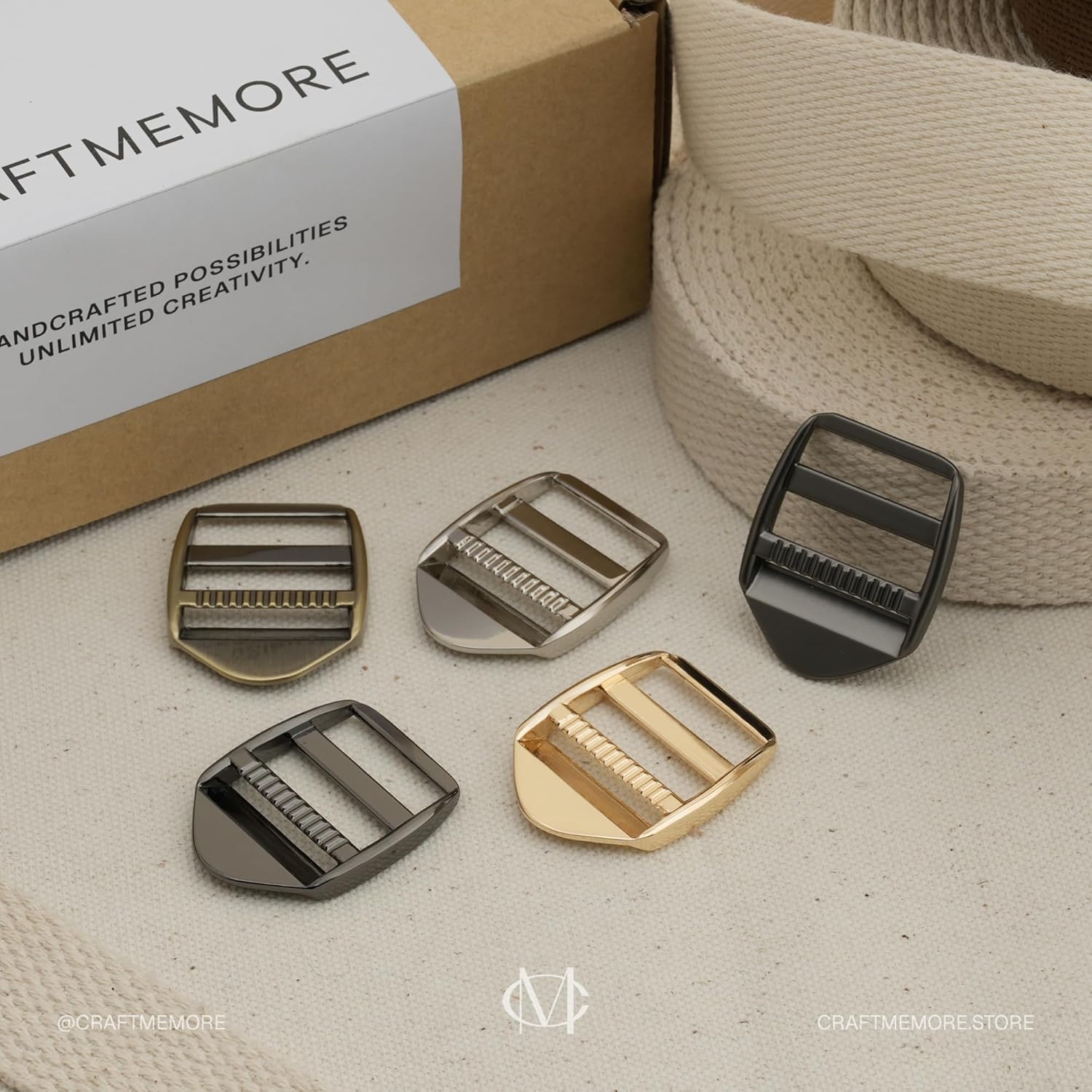 CRAFTMEMORE 1 Inch Metal Ladder Lock Tri-Glide Tension Lock Slide Buckle for Adjustable Backpack Strap 4pcs SC08 - Image 6