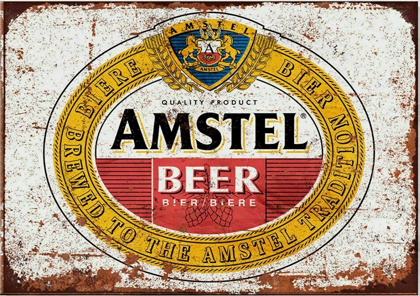 Amstel Beerwall Decortin Sign Funny Vintage Metal Sign Poster 8X12 Inches