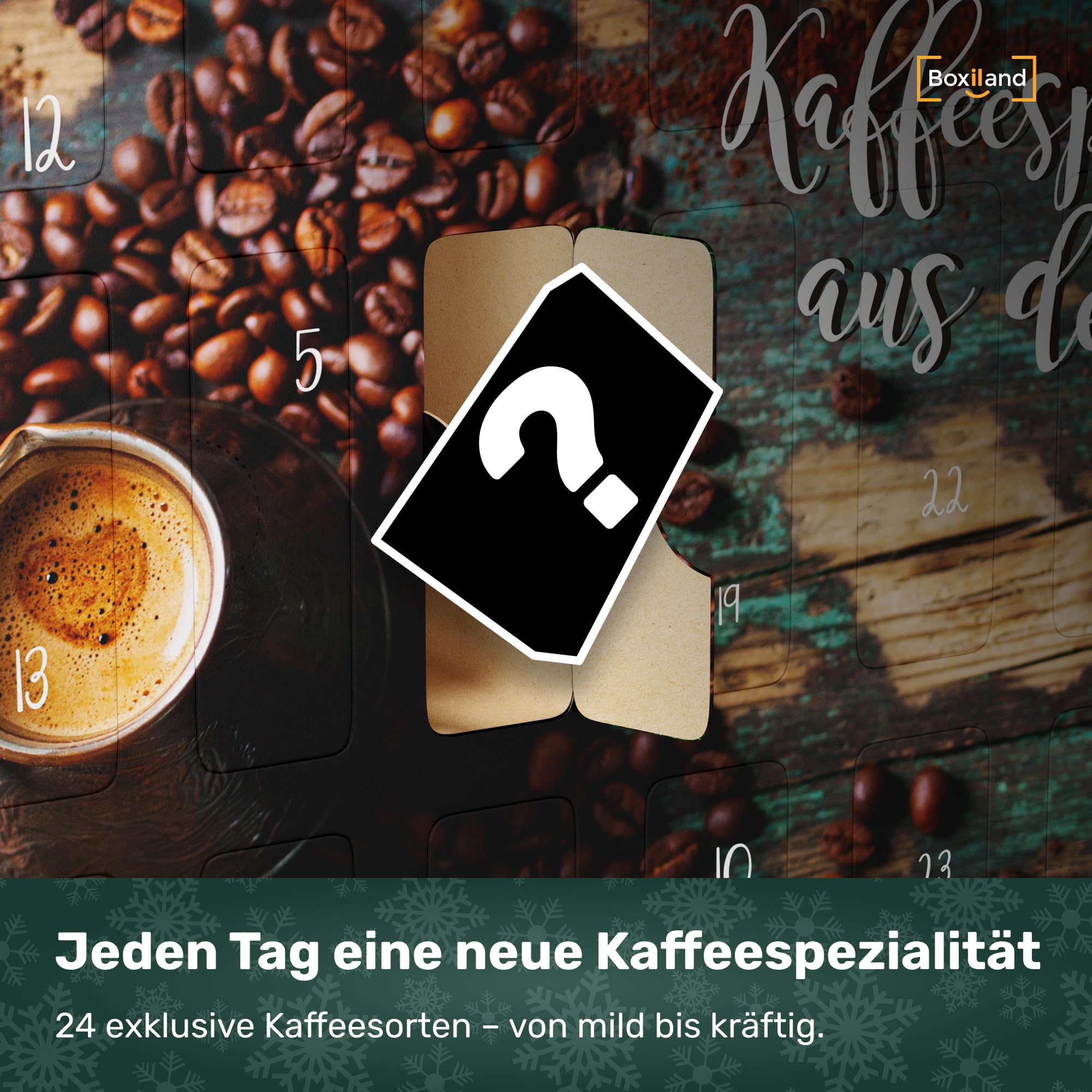 Calendrier De L’Avent Café 2025 – 24 Variétés – Biologique Et Fairtrade – Grains Entiers – Emballé Main En Allemagne – Cadeau