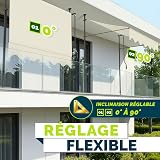 tillvex Store Banne Manuel rétractable avec manivelle pour Le Balcon | Marquise de terrasse sans percement | Marquise Soleil de Balcon auvent téléscopique (Sable, 200cm) - 2