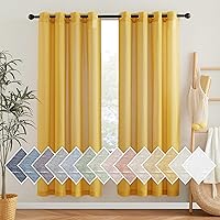 Vista 310 de NICETOWN Cortinas semitraslúcidas con textura de lino, con ojales, tratamiento de ventanas, cortinas verticales de lino con filtro de luz para sala