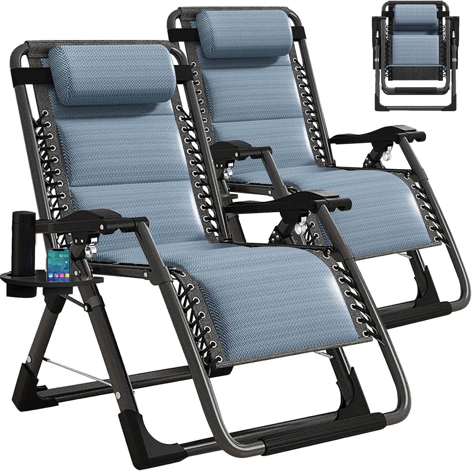 Slsy Zero Gravity Chair, Reclining Lounge Chair with Removable Cushion & Tray for Indoor and Outdoor, Patio Recliner Folding Reclining Chair