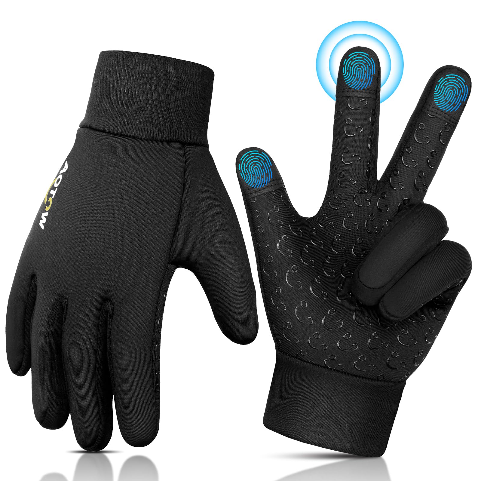 Guantes de ciclismo para niños, guantes de invierno para pantalla táctil, guantes de correr para niños, guantes antideslizantes y cálidos, guantes de invierno Softshell, guantes de ciclismo a prueba
