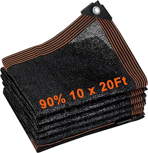 Miniatura 19 de Tela de sombra 40 % de 10 x 20 pies, cubierta de tela para jardín con ojales reforzados, red de protección solar duradera, protección contra