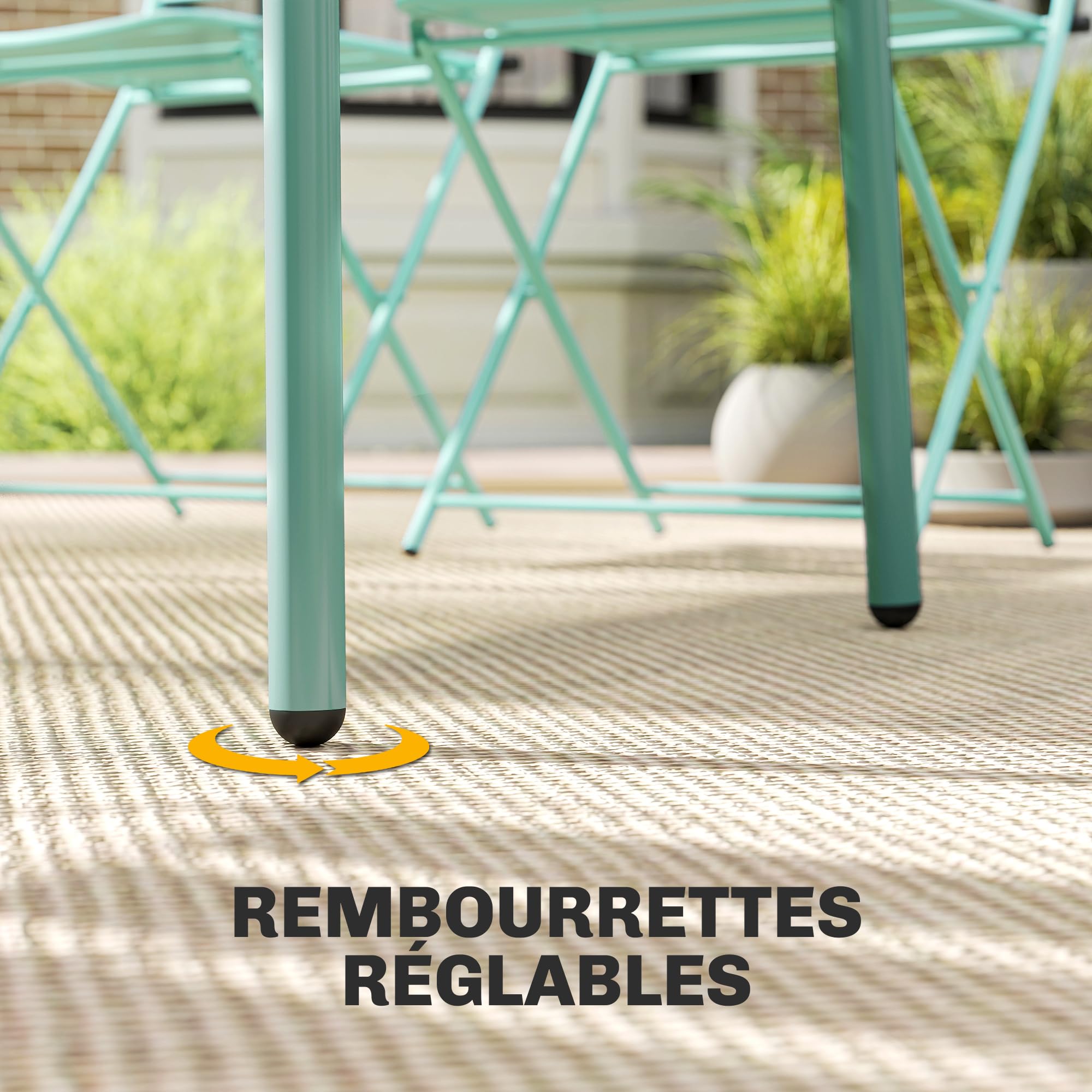 Outsunny Ensemble de Salle à Manger Extérieur 5 Pièces, 4 Personnes, Plateau à Lattes, Chaises Pliantes, Cadre Antirouille, Vert Clair
