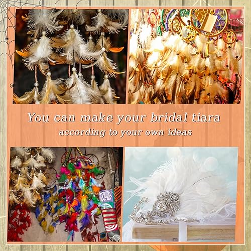 Miniatura 4 de Hotop 600 plumas esponjosas de marabú de pavo de 4 a 6 pulgadas para manualidades, atrapasueños, flecos, plumas de colores, manualidades para