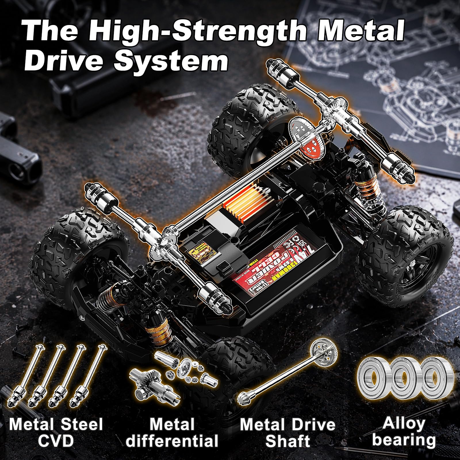 YESHIN Ferngesteuertes Auto 1:18 4WD RC Car 40 km/h für Erwachsene & Jungen | ab 8 10 Jahren RTR Offroad All-Terrain RC Auto mit Vollmetall-Antrieb, 2x1300-mAh-Akkus & 2 Karosserien tolles Geschenk