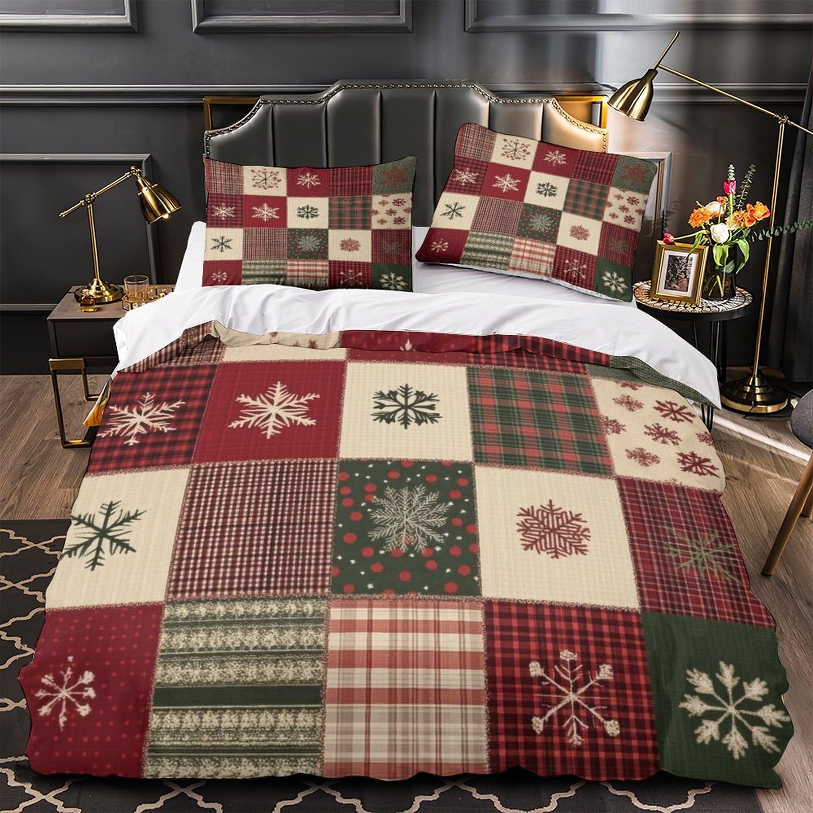 Parure de lit Noël 200x200 housse de couette microfibre confort 3D