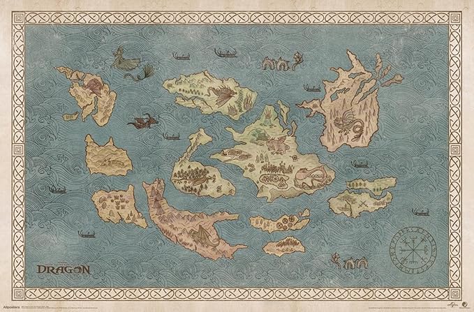 Capcom aurait-il accidentellement révélé une importante extension pour Dragons Dogma 2 ? 8 81TUtSXGENL. AC SX679 How To Train Your Dragon (2025) - Map Wall Poster, 19L x 13W, Premium Unframed Version