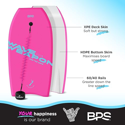 Miniatura 4 de Own the Wave Tabla de cuerpo 'Wave Weapon' para todas las condiciones de onda, ligera con núcleo de EPS HDPE Slick Bottom Tablas de cuerpo para
