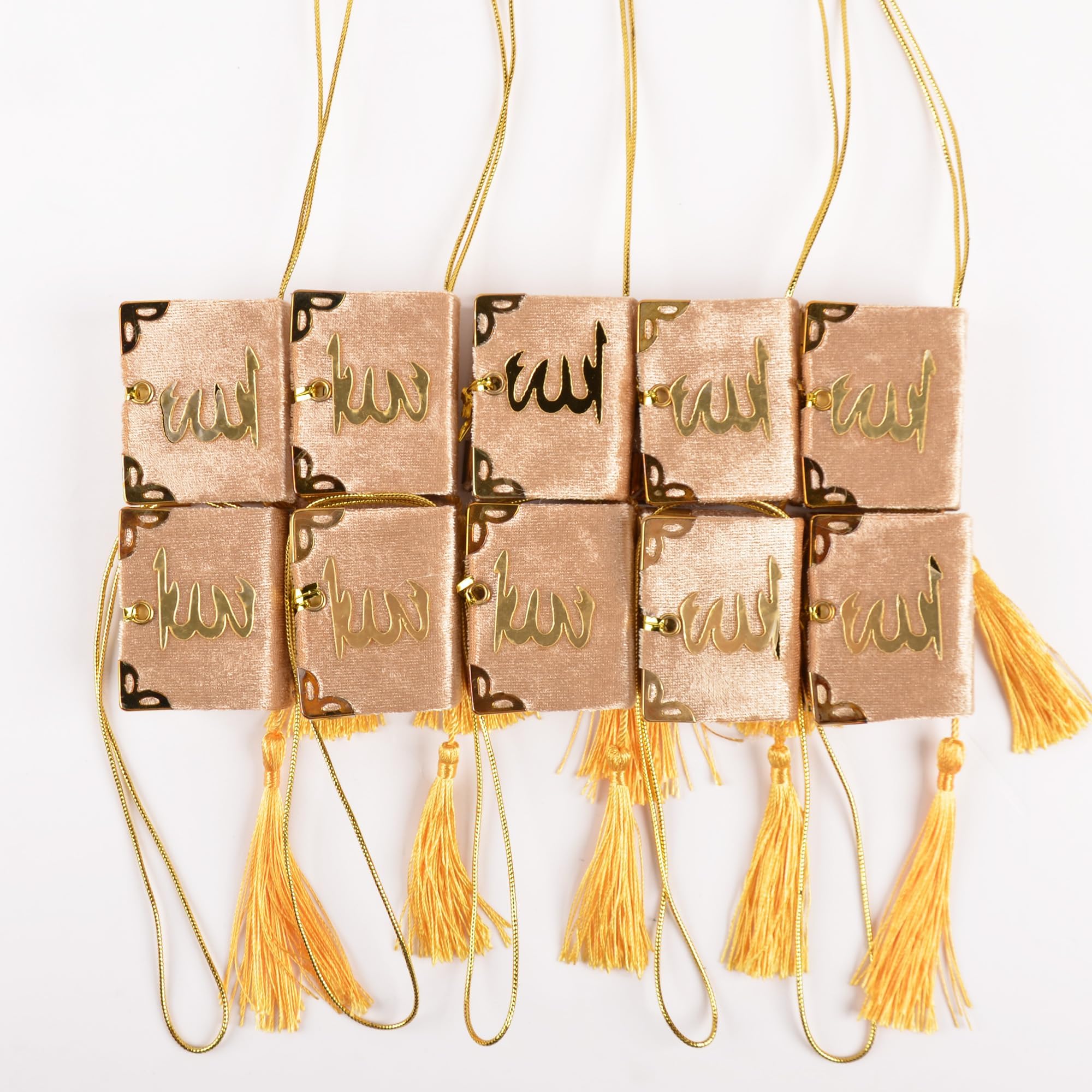 Set of 10 Quran Book for Muslim Favors Quran Book Arabic Hajj Favors Car Hanging Quran Islamic Gift (Cappucino)