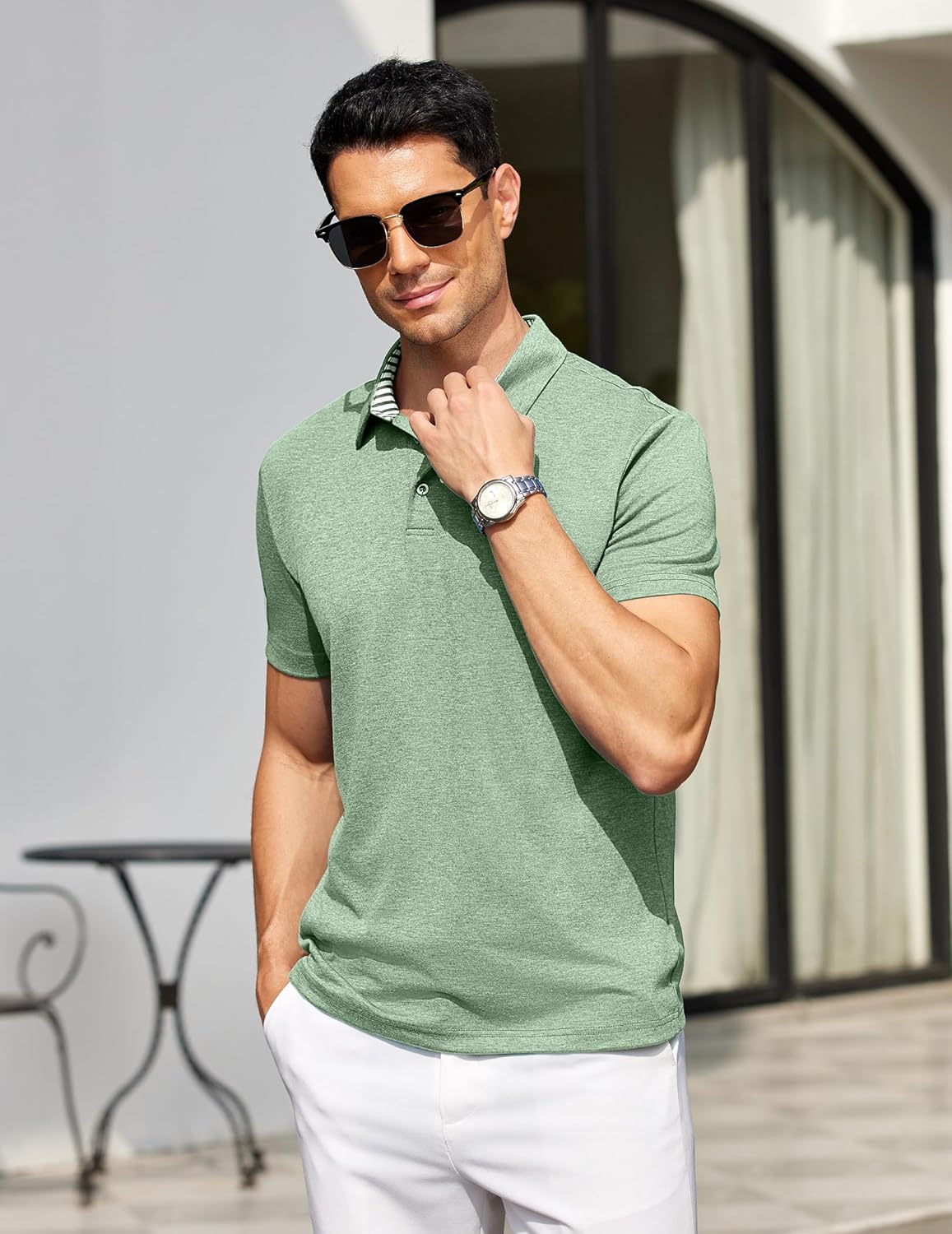 COOFANDY Men's Casual Polo Shirts Short Sleeve Classic Basic Tee Button Collar Shirt Summer Golf T-Shirt - Image 2