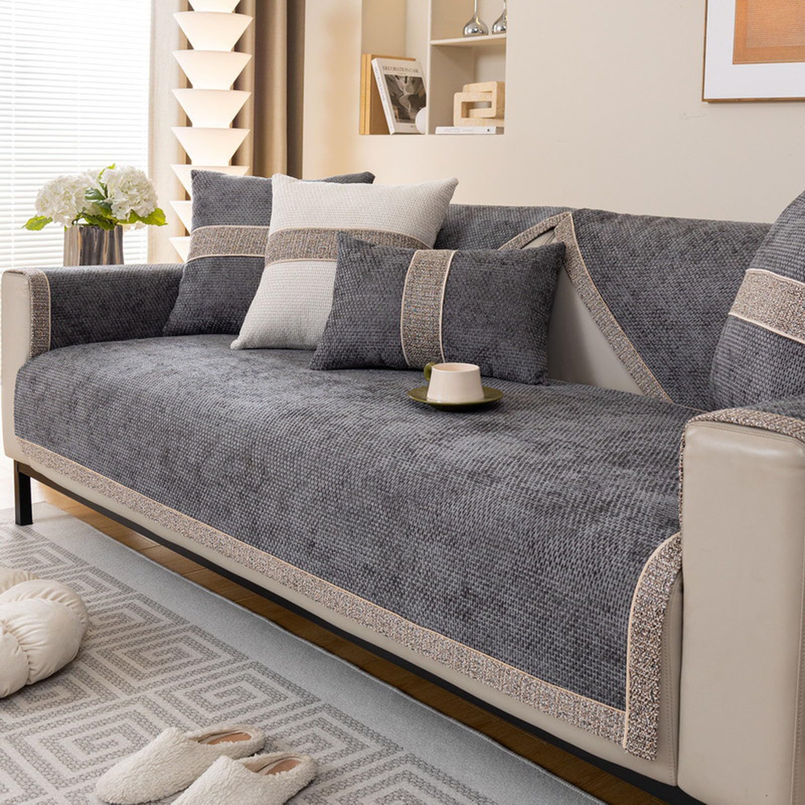 Housse de canapé en fourrure de coton pour décoration de salon