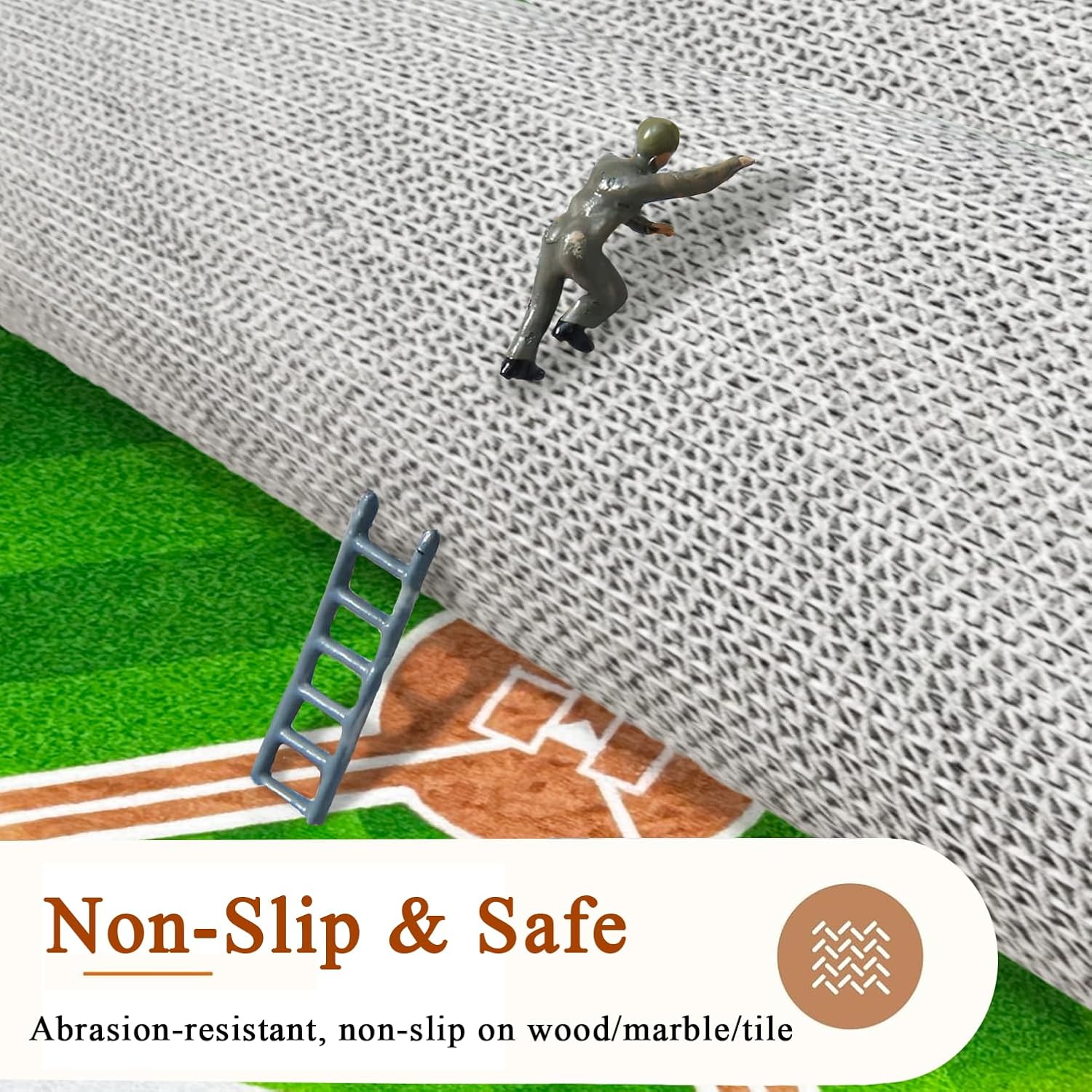 Washable Low Pile Baseball Rug 5x7- Sports Decor for Boys Room, Non-Slip Kids Bedroom Carpet, Durable Baseball Themed Floor Mat