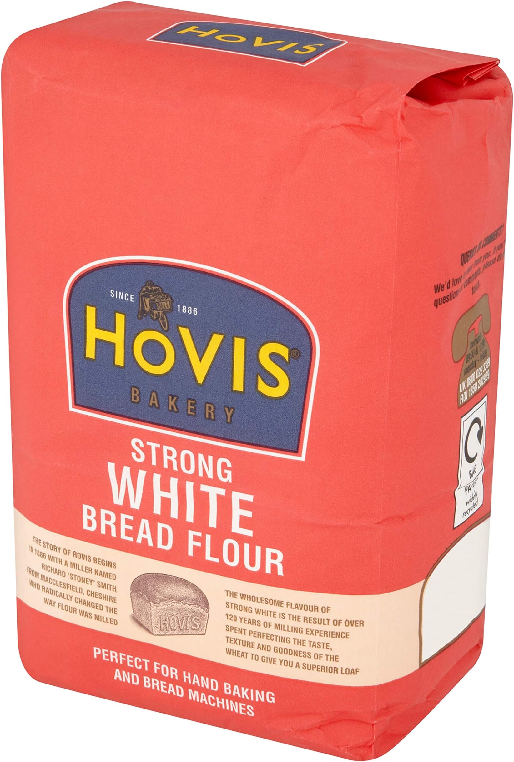 Hovis Strong White Bread Flour - 8x1.5kg
