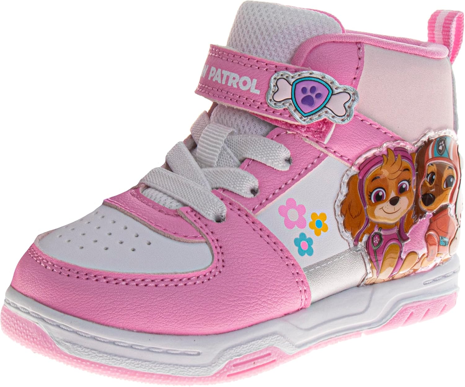 Josmo Girls High Top Sneakers Minnie Mouse Frozen Elsa Anna Paw Patrol Skye Lilo & Stitch Moana Character Shoes for Girls Size Toddler to Little Kid