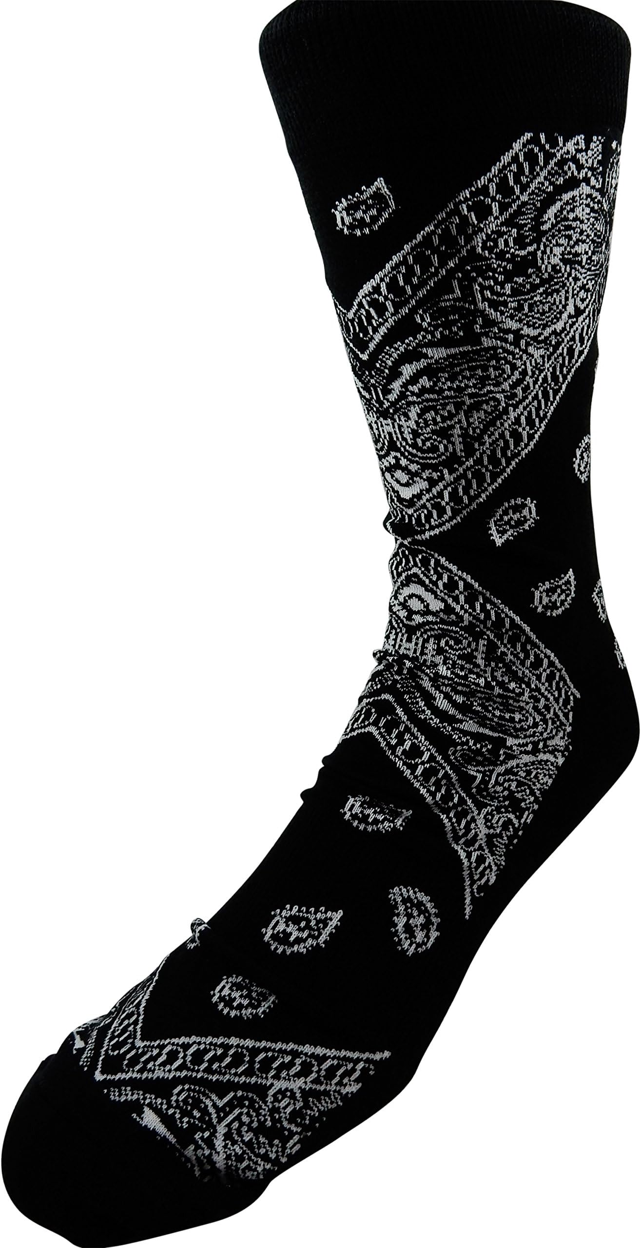 New! Bandana Crew Socks - Multiple Colors Available (Black)