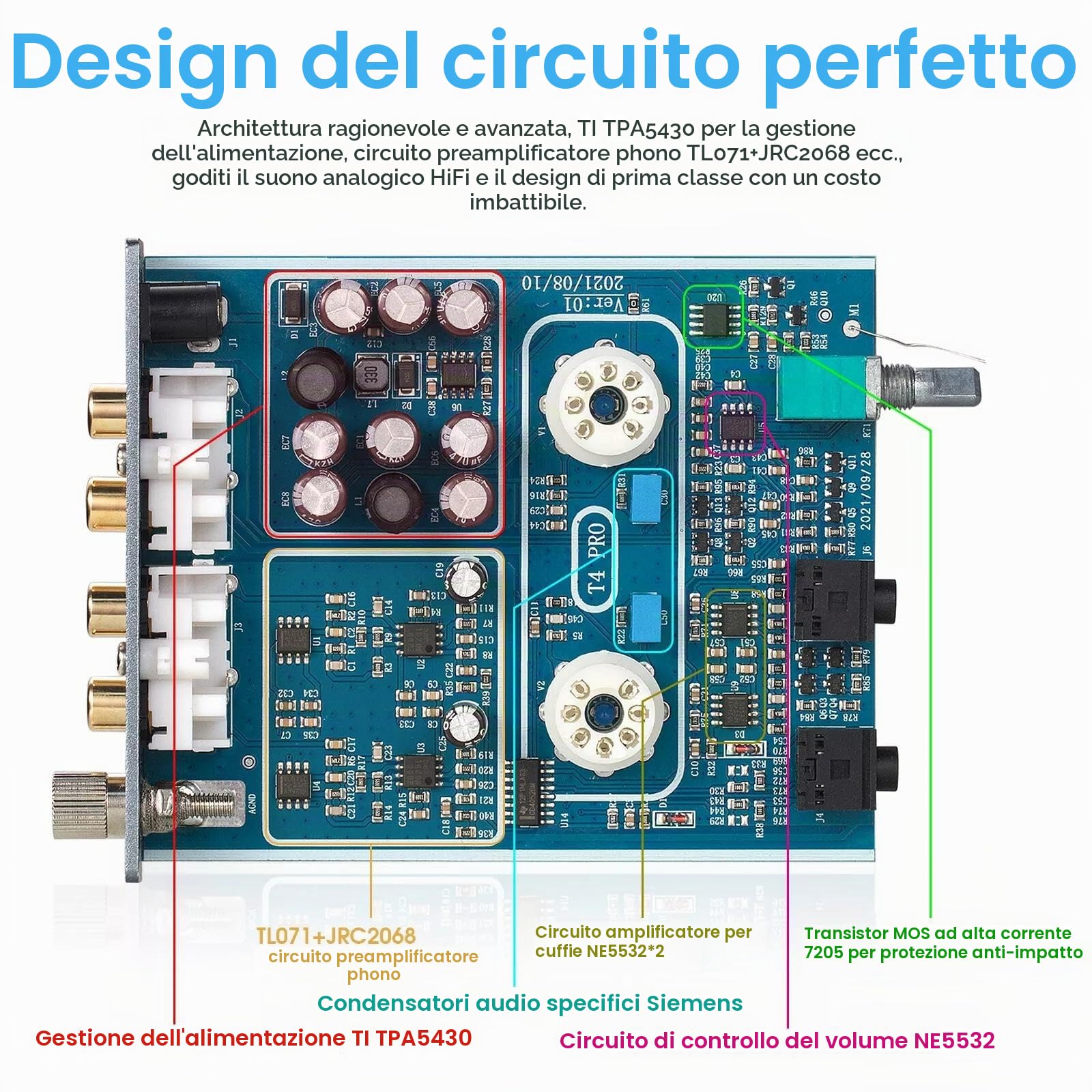 Douk Audio Mini 5654 Preamplificatore Phono Tubo A Vuoto Home Stereo Audio Preamplificatore Amplificatore Per Cuffie