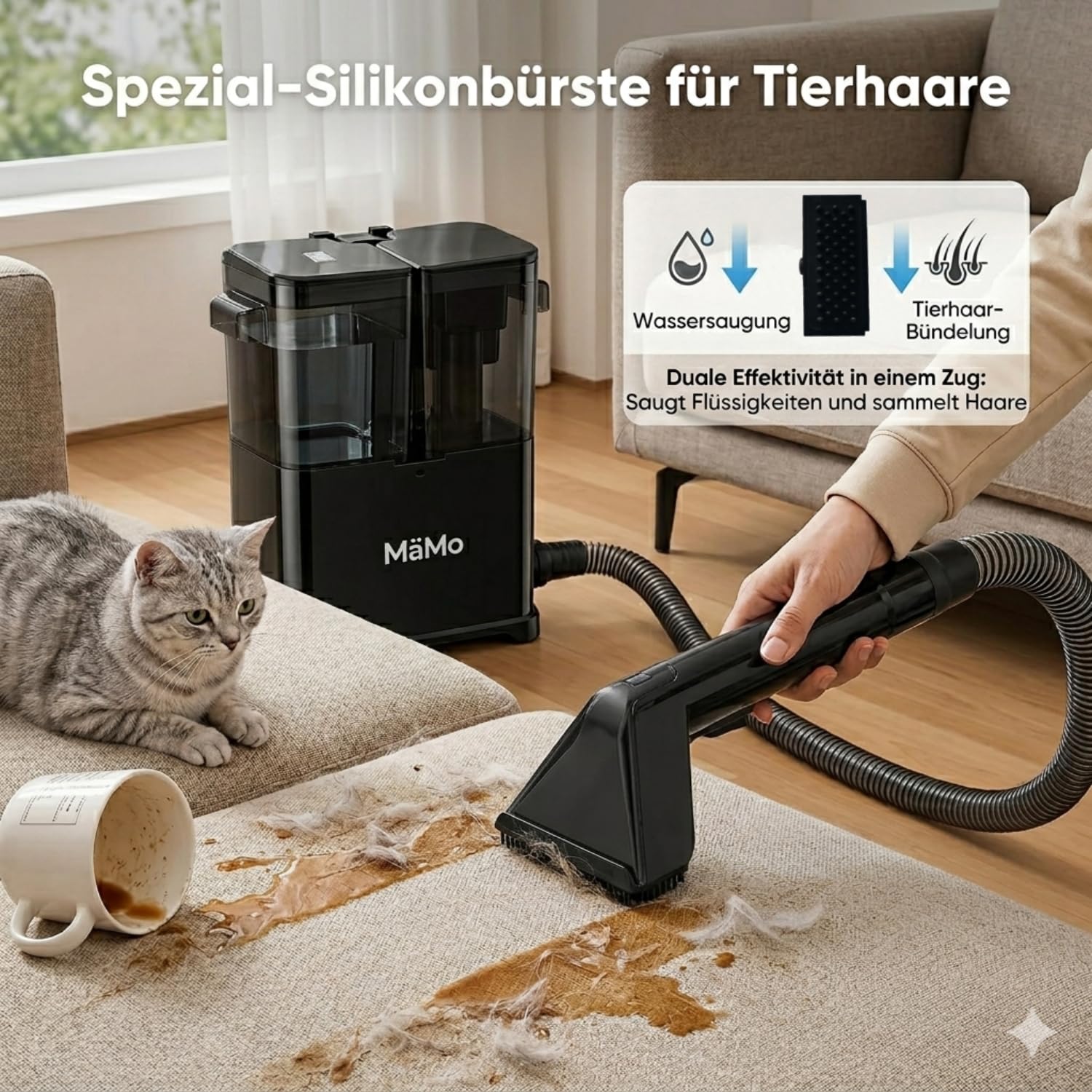 V9 450W Polsterreiniger Waschsauger, Schwarz
