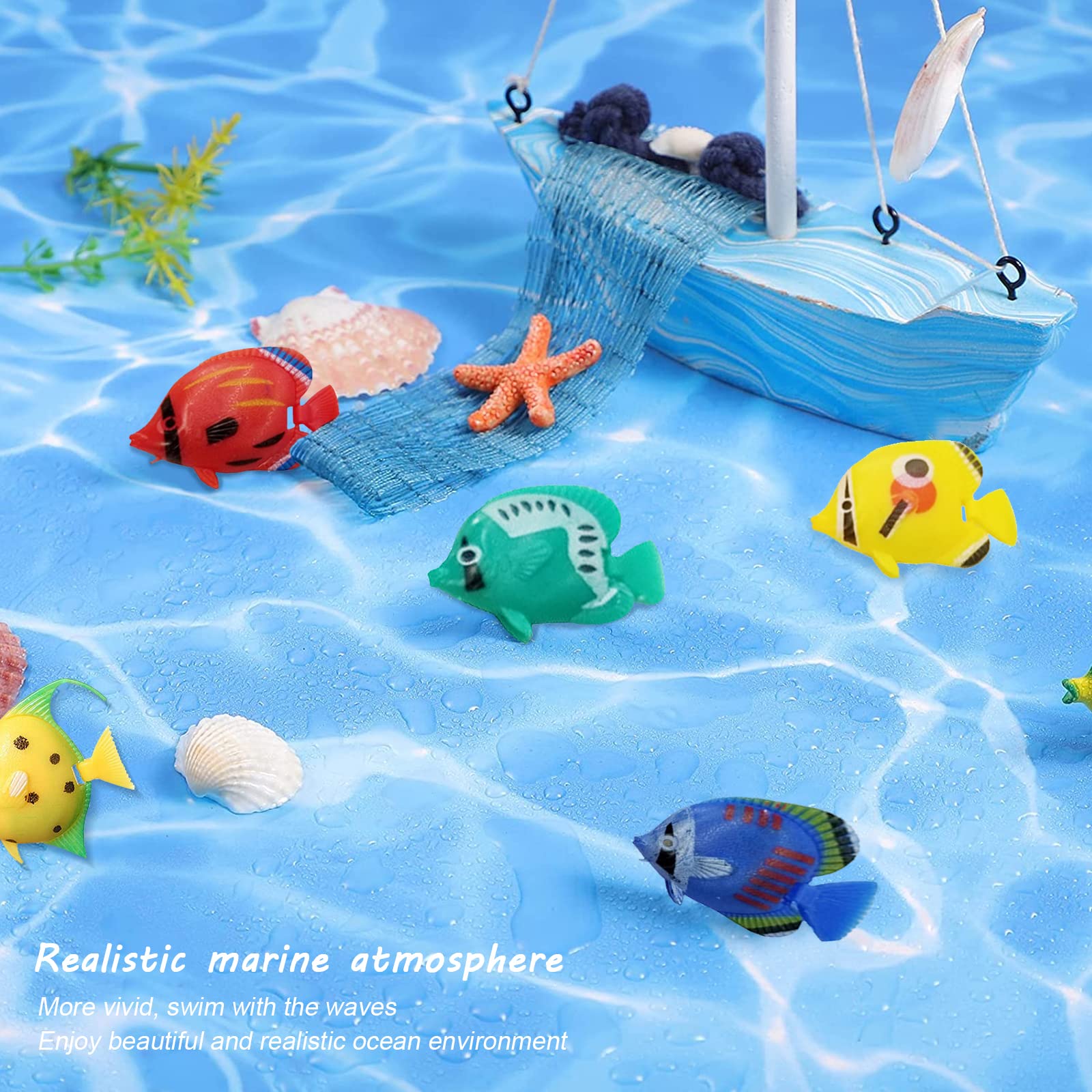 Jiebor 6PCS Pesce Finto Realistico Pesce Giocattolo Artificiale