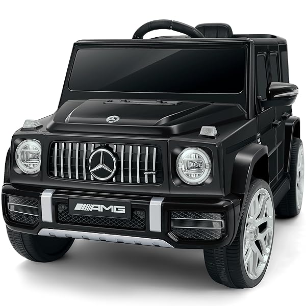 ELEMARA Licensed Mercedes-Benz AMG G63 Ride on Toys,12V Ride on Car with Remote Control,Rechargeable Battery,Flickering Lights/LED Lights, Bluetooth,Music & Horn, Soft Start, Low Battery Prompt,Black