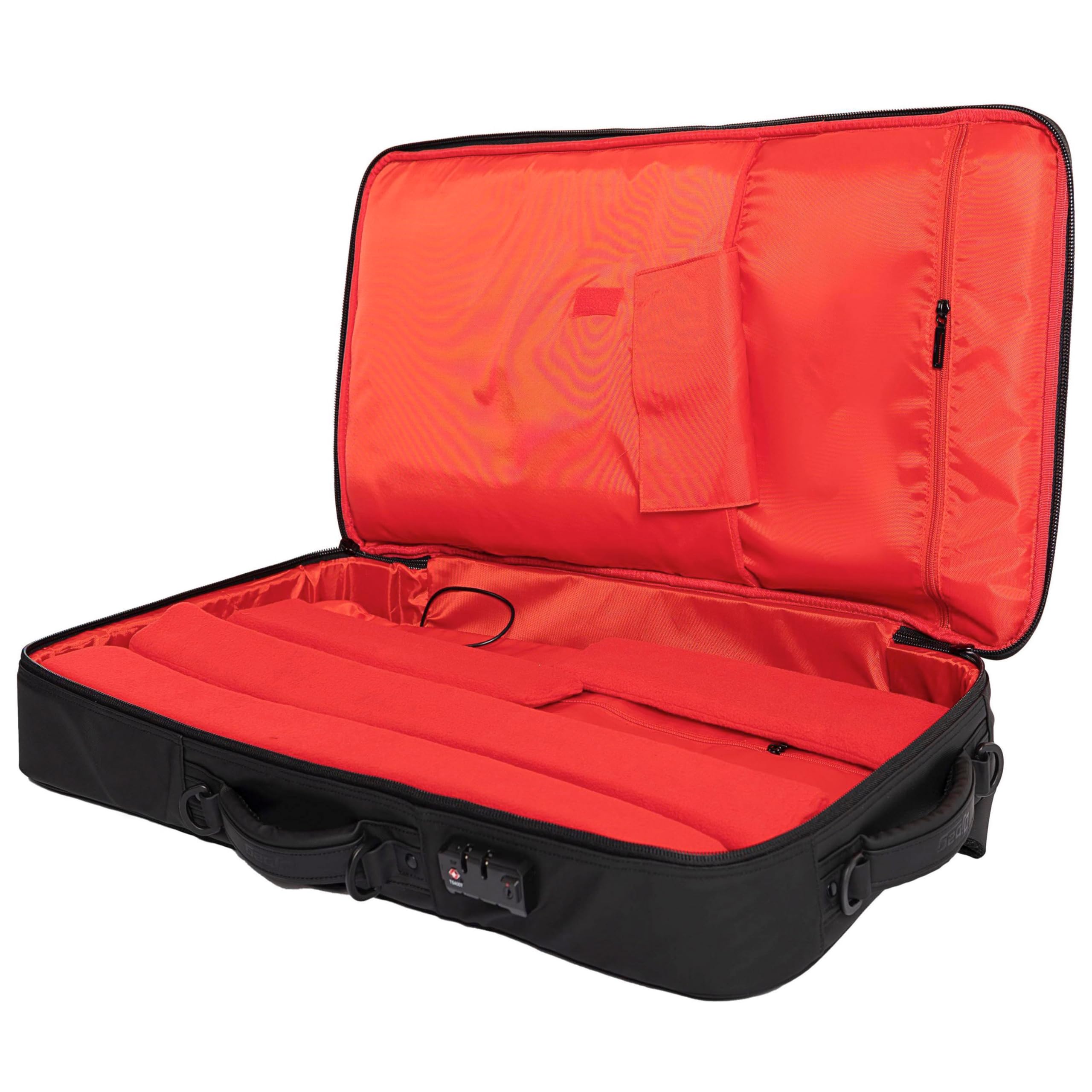 Sac à Dos Noir imperméable DJBag K-Max Plus MK2 - Le Compagnon Incontournable du DJ Moderne, C Intérieur Rouge, Sortie USB Externe