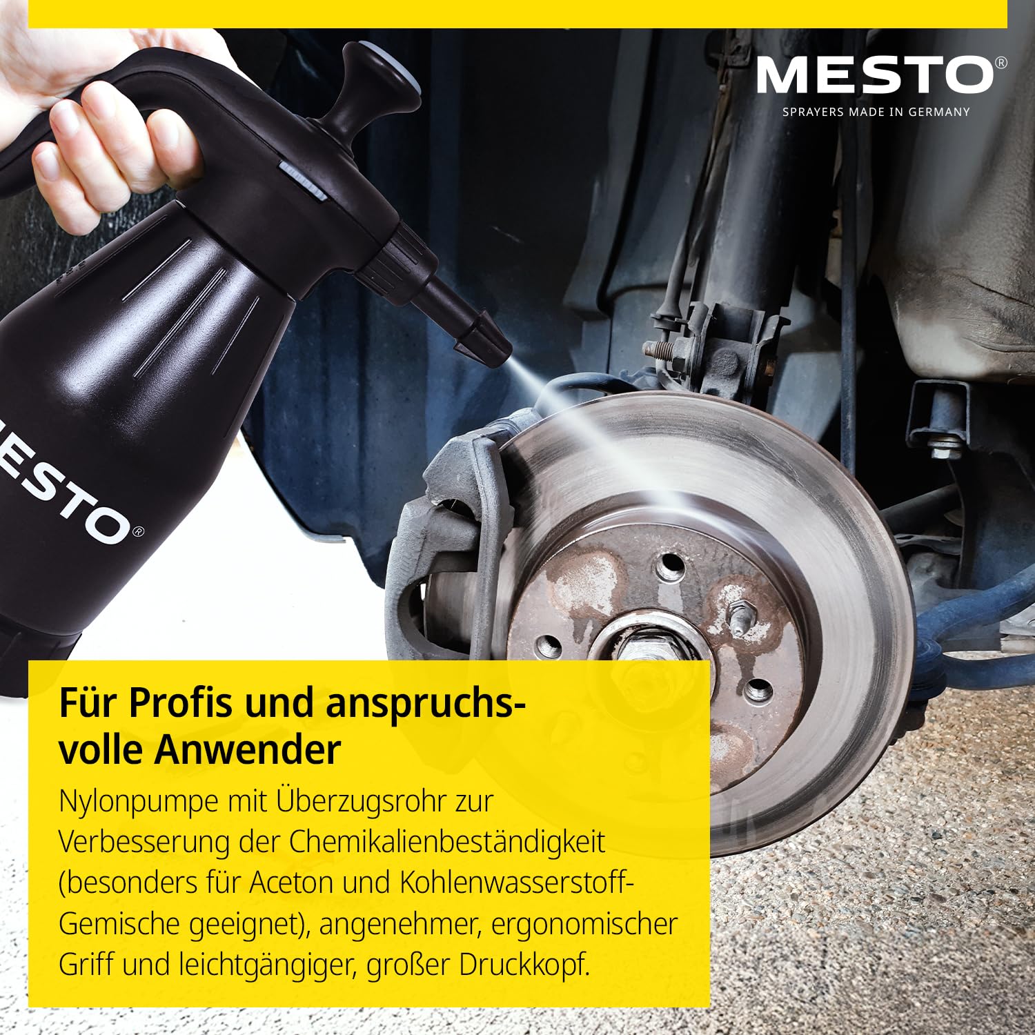 MESTO Cleaner Super Extreme 1.5 Pulverizador de presión 1,5L | Pulverizador para Productos de Limpieza | Pulverizador de Bomba | Pulverizador de presión para automoción e Industria