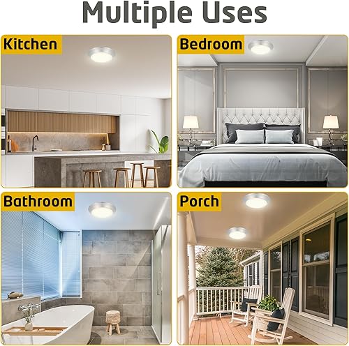 Miniatura 5 de Ciata Lámpara LED de techo de perfil bajo, accesorio de montaje semiempotrado, iluminación redonda regulable de 7.5 pulgadas, interior y exterior,