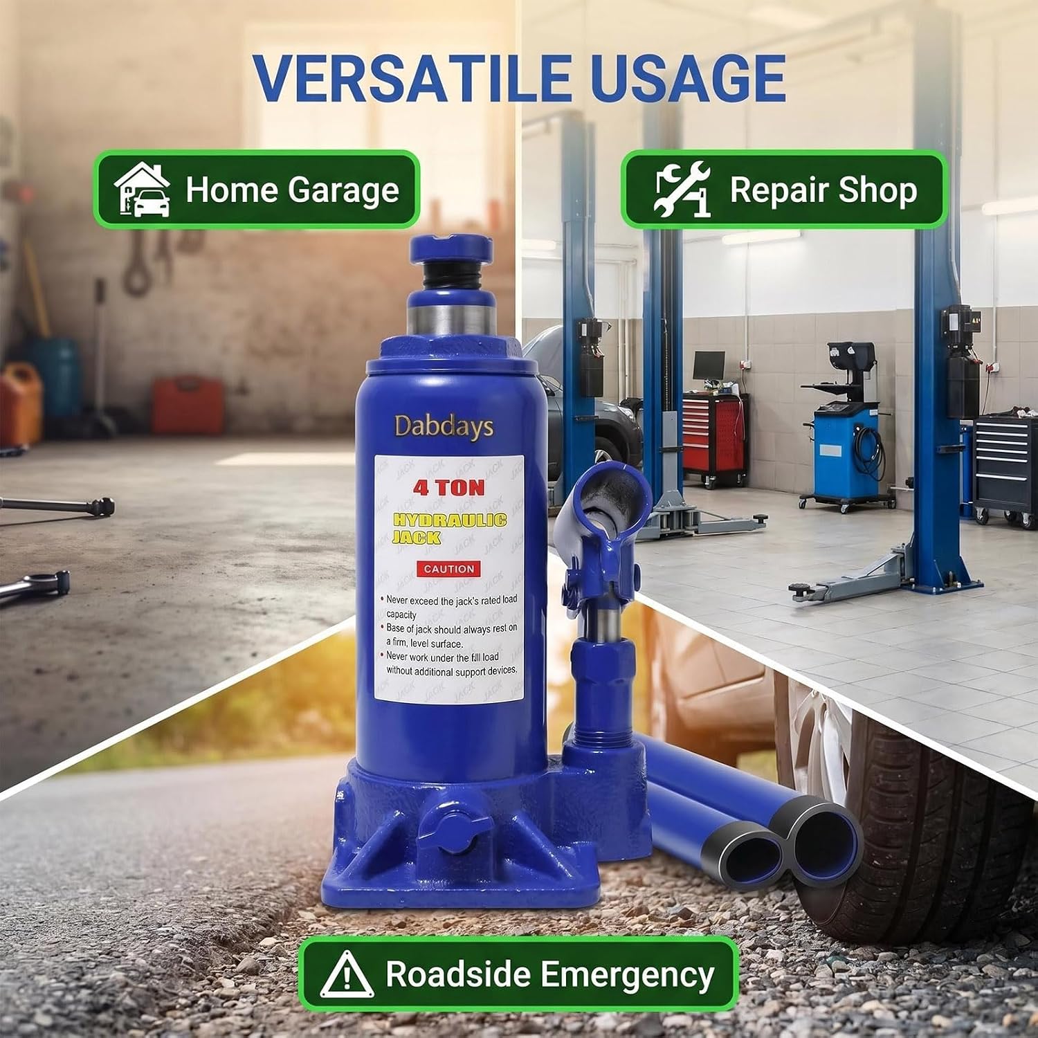 4 Ton Hydraulic Bottle Jack Heavy Duty Vehicle Lift Tool for Car Truck SUV Tire Changing image 2
