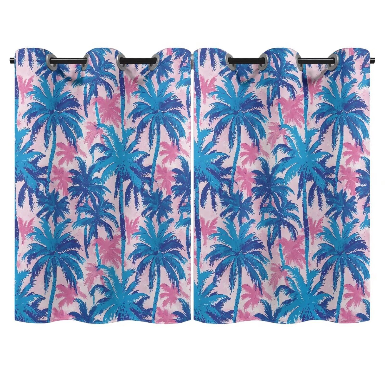 Yuresuaet Coco Blackout Curtains Pink Curtains for Bedroom Soft Curtains Rod Pocket Valance Curtains for Living Room Kitchen Office Nursery Curtains Light Blocking Curtains for Bathroom