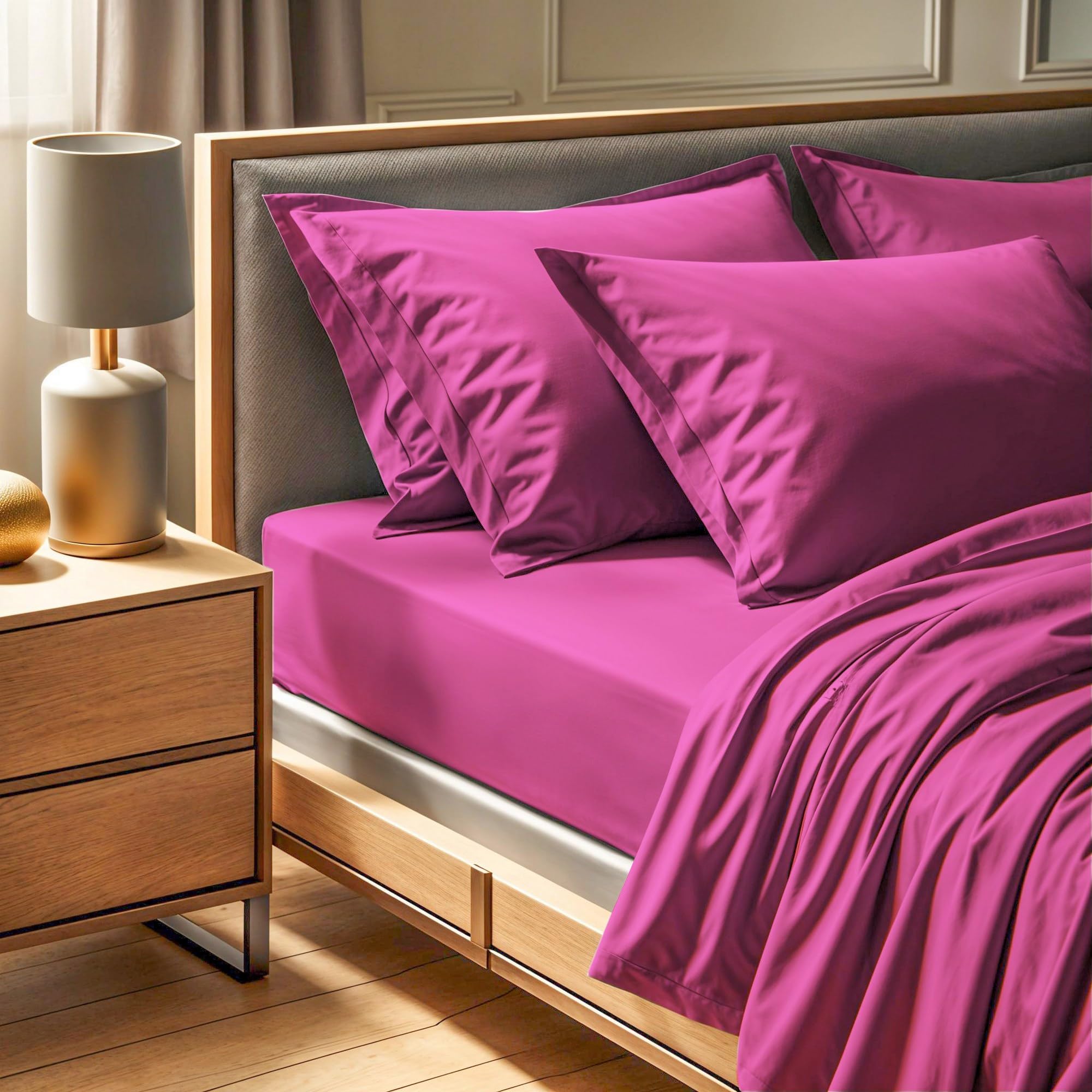 100% Cotton Ranforce Single Fitted Sheet (100 x 200 + 30 cm), Dusty Rose, 155 Thread Count | Machine Washable at 30°C | Soft & Durable Bedding Essential