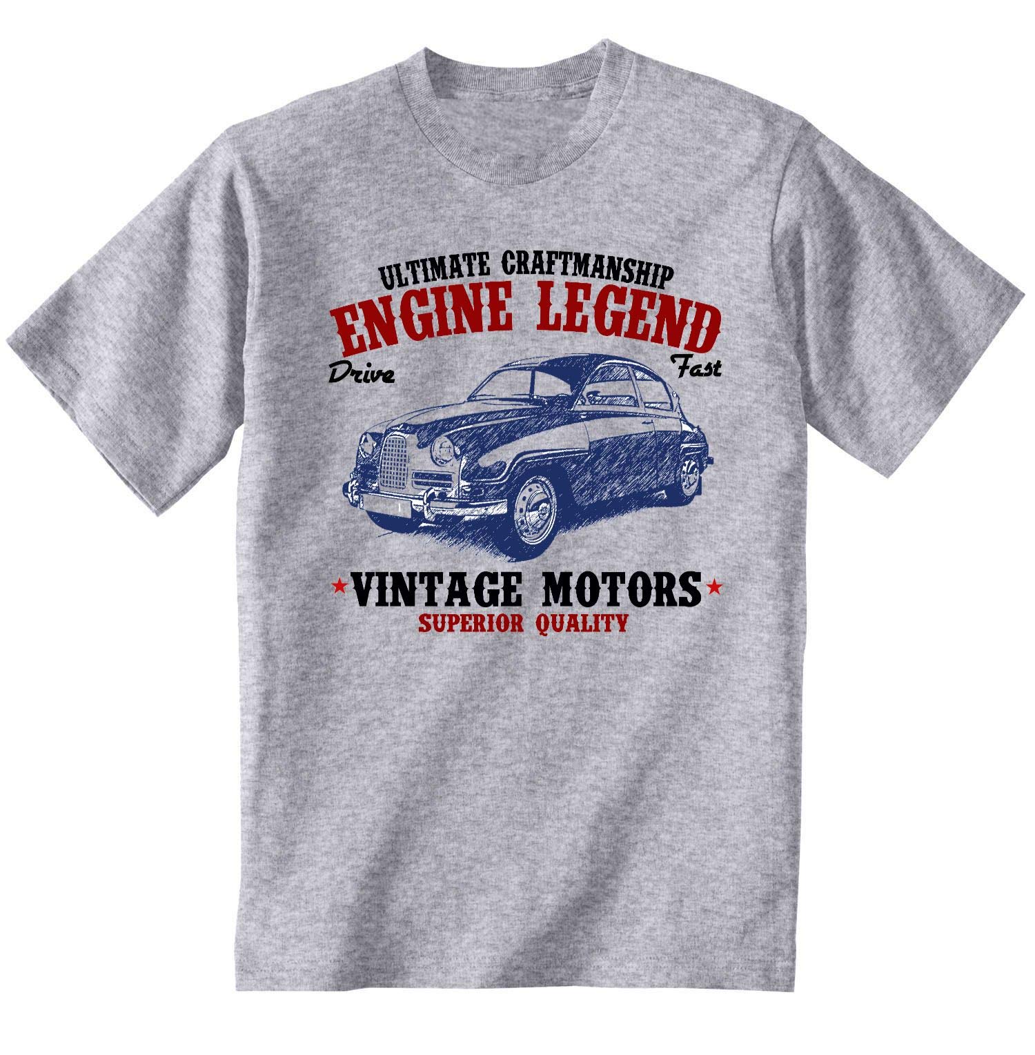 TEESANDENGINESMen's Saab 96 1960 Engine Legend Grey T-Shirt