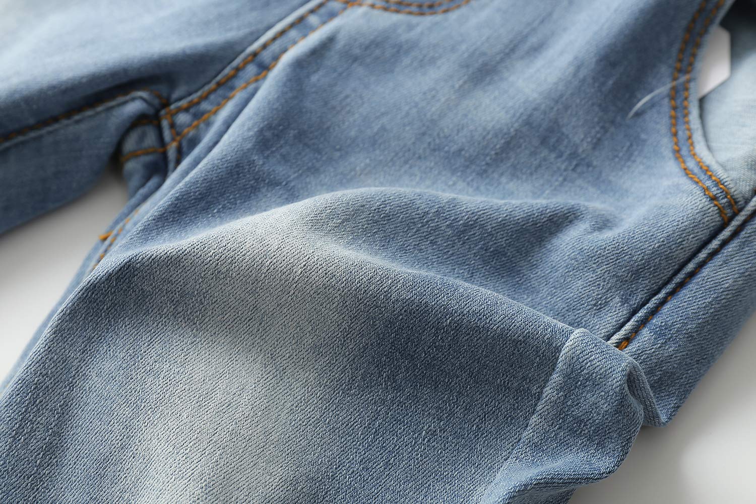 KIDSCOOL SPACE Salopette di Jeans da Ragazzo e Ragazza,Maglione di Jeans Slim Carino da Bambino