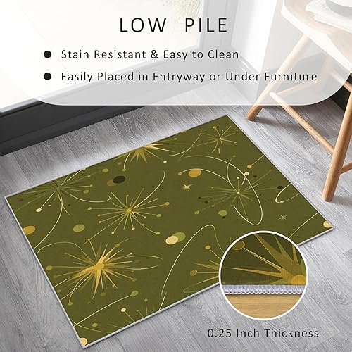 Miniatura 42 de Alfombra retro de los años 70, alfombras de área de 6 x 8 pies, patrón geométrico moderno de mediados de siglo, para sala de estar, dormitorio,