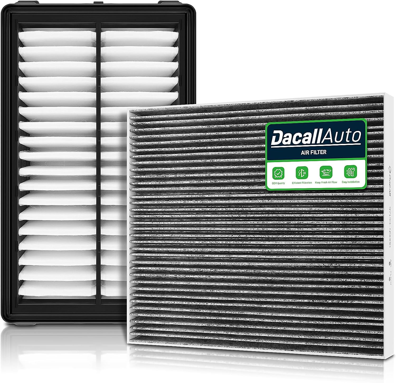 Engine Cabin Air Filter Set for Hyundai Santa Fe 2.5L(2021-2026), Sonata Gas(2020-2026), Tucson 2.5L(2022-2026); for Kia Sportage 2.5L(23-26), K5(21-26), Sorento 2.5L(21-26), NOT HYBRID. 28113-L1000