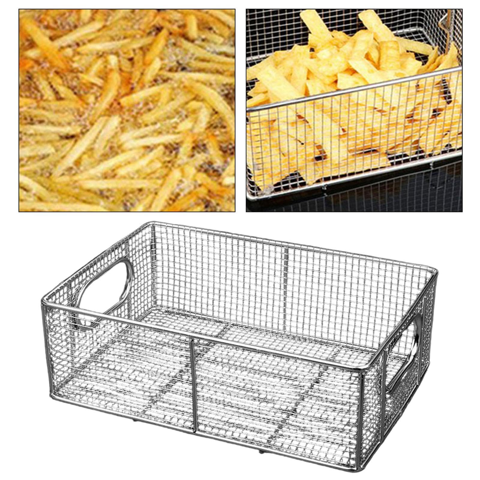 per friggitrice, scolapasta da cucina, rettangolare, per friggere e servire alimenti per cucine commerciali, 30x20x10 Centimetri