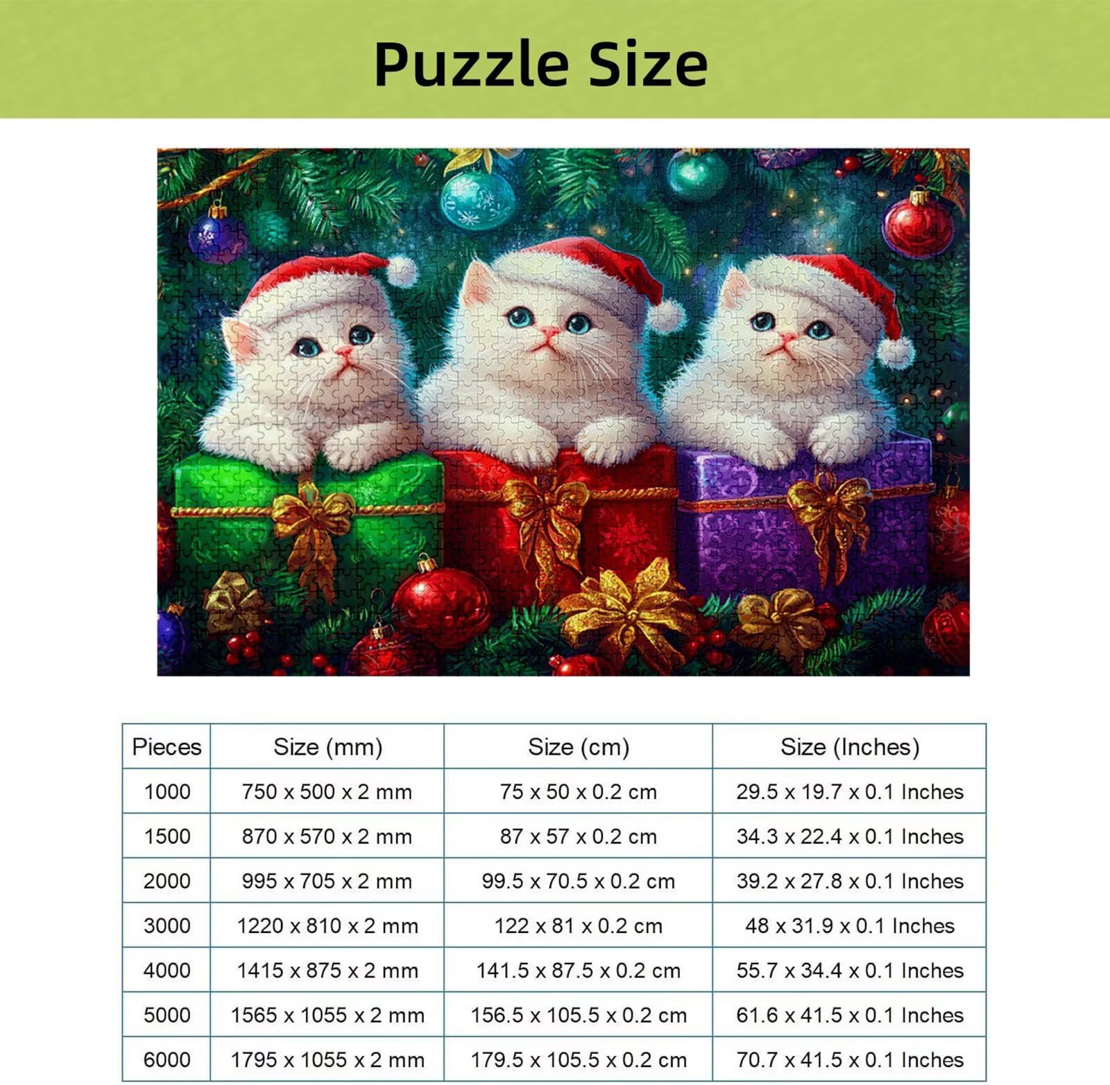 Puzzle Noël 3000 Pièces Adultes, Puzzle 3000 Pièces pour Adultes et Enfants à Partir de 14 Ans, Chat Puzzles Bois de Qualité Supérieure avec Une Boîte d'emballage Exquise, Cadeau Femme/Homme H-2573