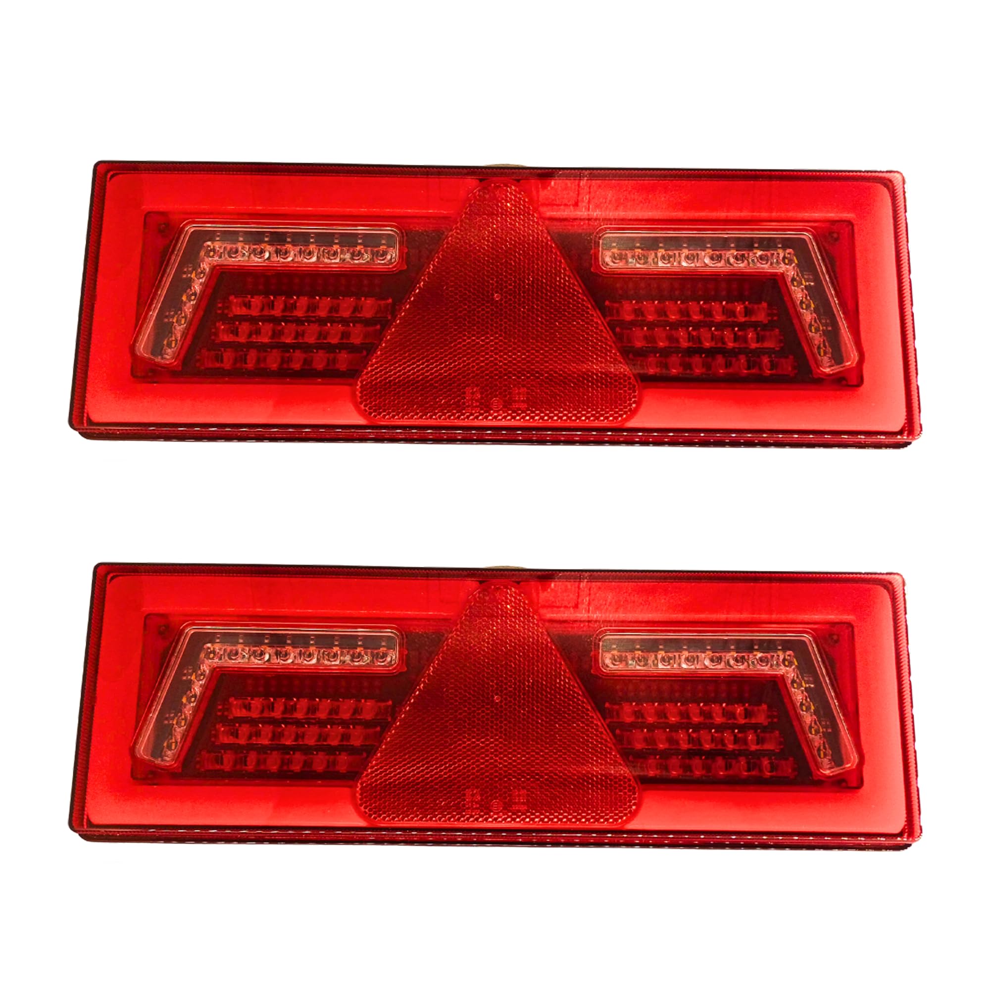 2 x lampa LED lewa i prawa 12/24 V światło tylne kierunkowskaz z 6 funkcjami 375 x 135 mm z kablem 300 mm znak kontrolny E przyczepa samochód ciężarowy wysokiej jakości 96 diod LED