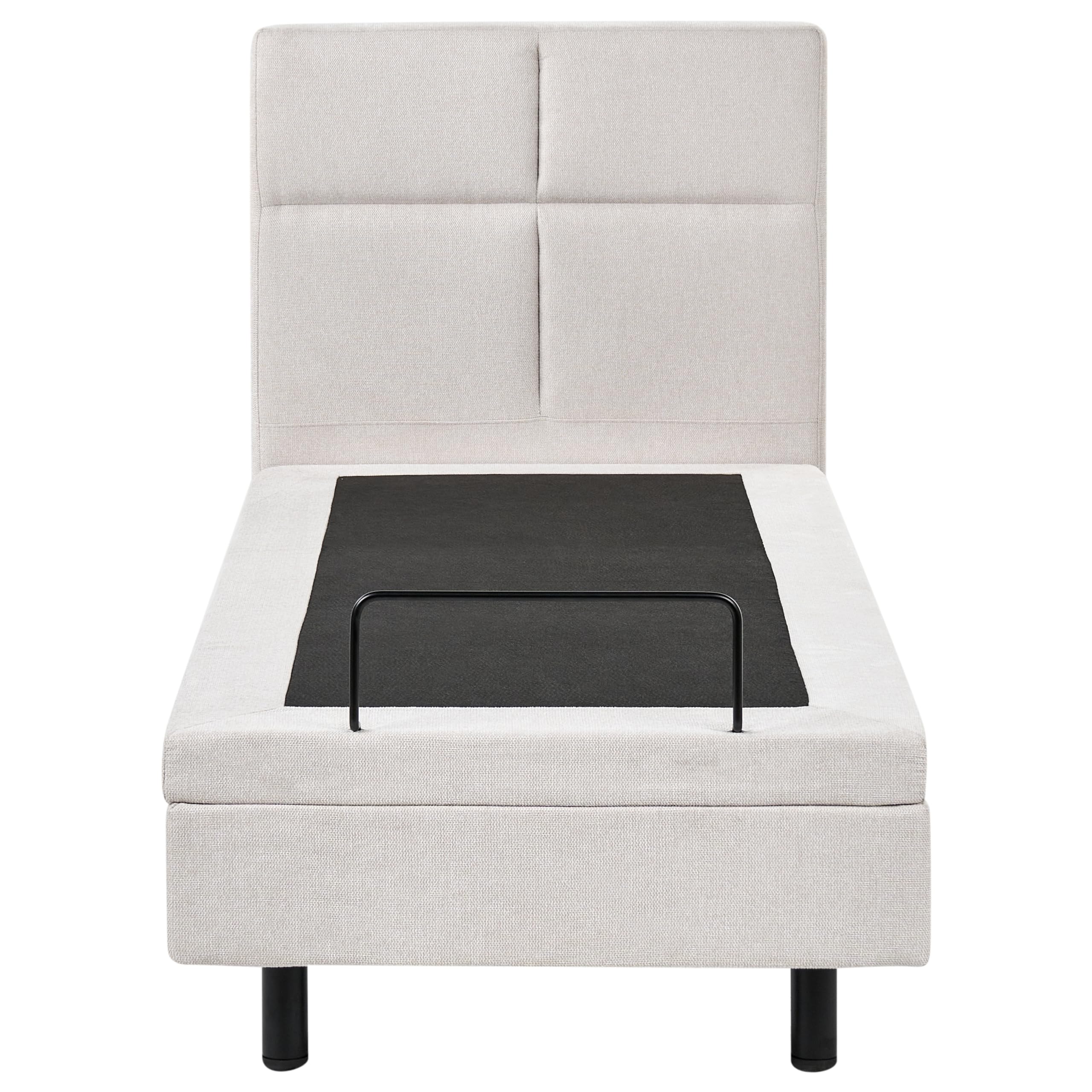 Beliani Cama articulada eléctrica Moderna Mando a Distancia Ajustable tapicería de Tela Beige Claro 80 x 200 cm Viceroy
