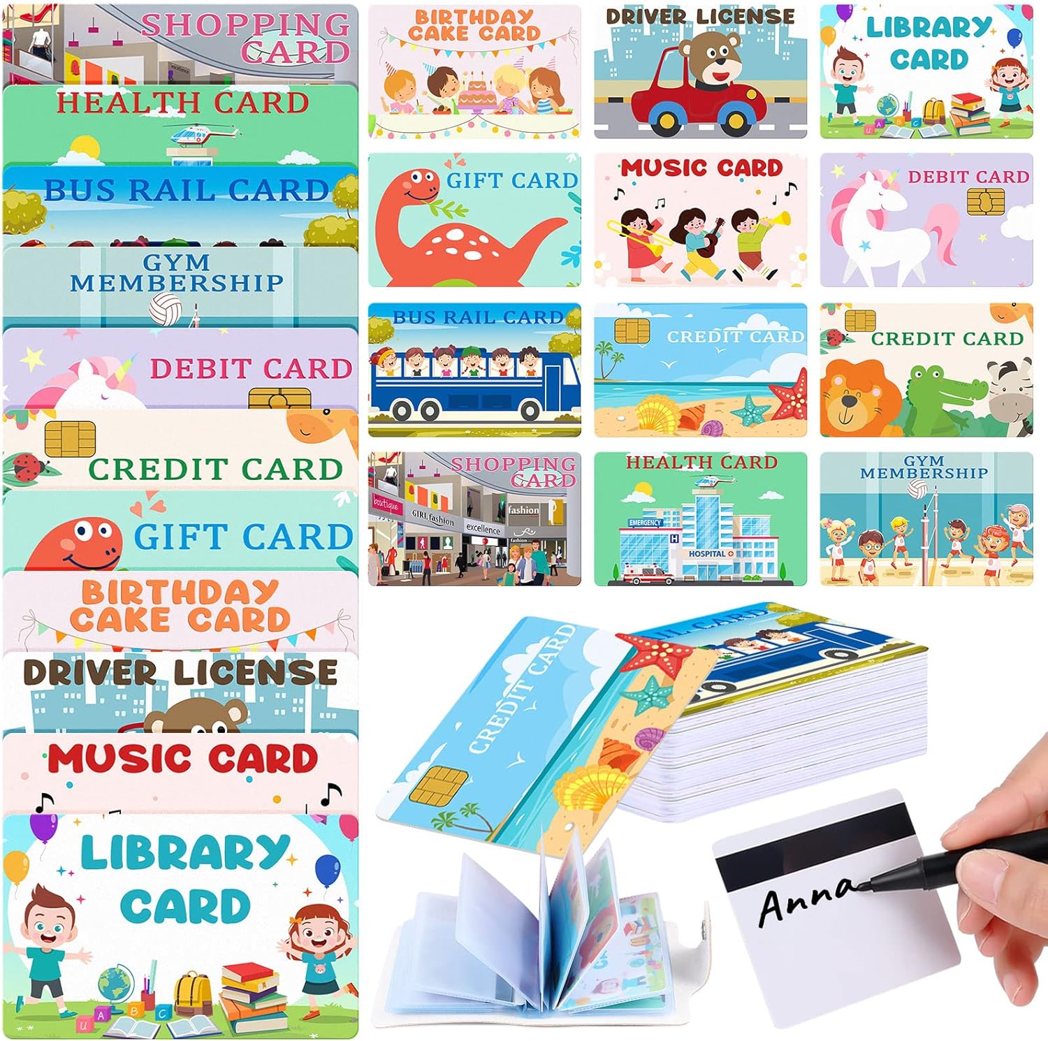 Liliful 48 Pcs Fake Credit Cards Valentine Gifts Cards