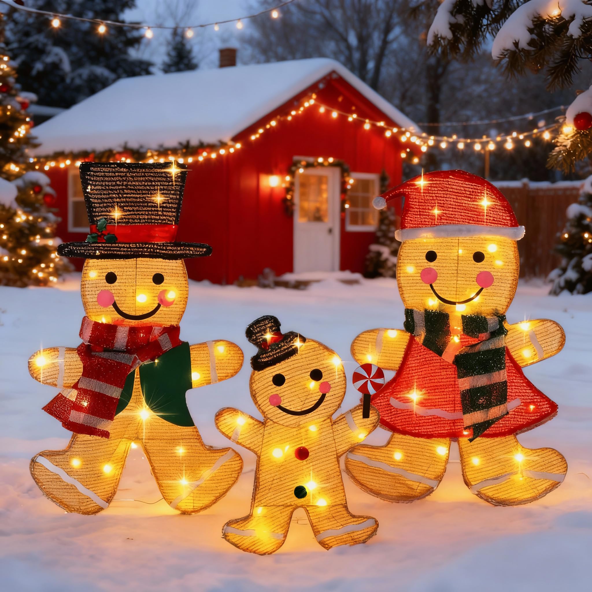 Lighted man クリスマス〜新年LEDイルミネーション Amazon.com: Light Up Gingerbread Man Christmas Decorations Outdoor