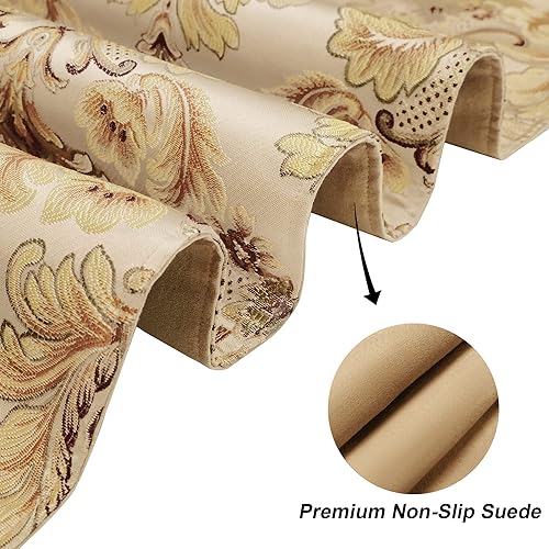 Miniatura 10 de Loom and Mill Juego de 6 manteles individuales de lujo, manteles individuales de felpilla de damasco de retazos, antideslizantes, para comedor,