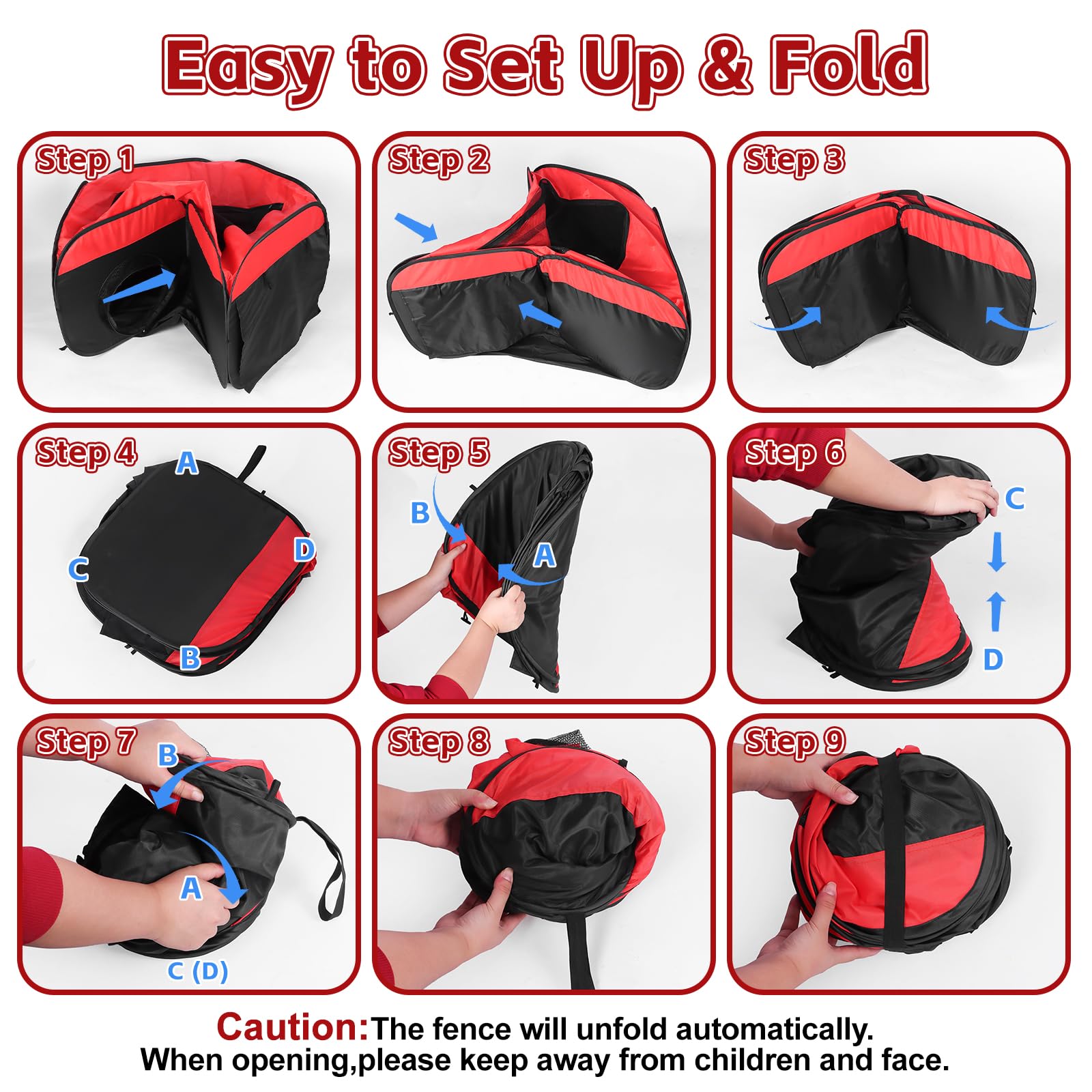 2 Piezas Corralitos para Animales Pequeños, Caja Incubadora para Pollitos, Jaula para Mascotas con Cubierta y Cremalleras, Plegable, Valla portátil Repelente al Agua para Interior & Exterior
