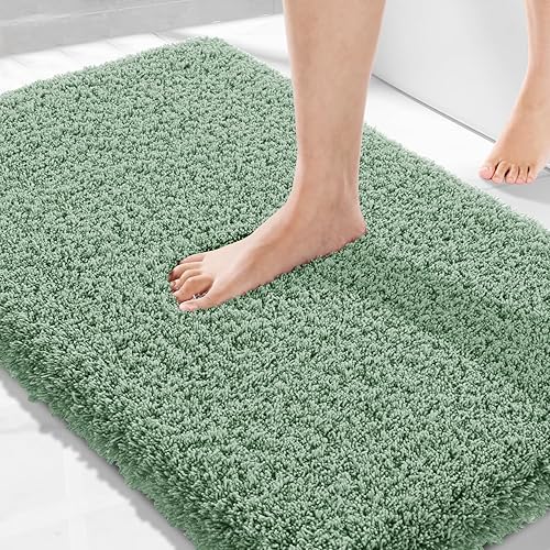 Miniatura 46 de Yimobra Alfombras de baño para baño, 32 x 20 pulgadas, ultra suaves y absorbentes de agua, alfombras de ducha de felpa antideslizantes, tapetes Gris