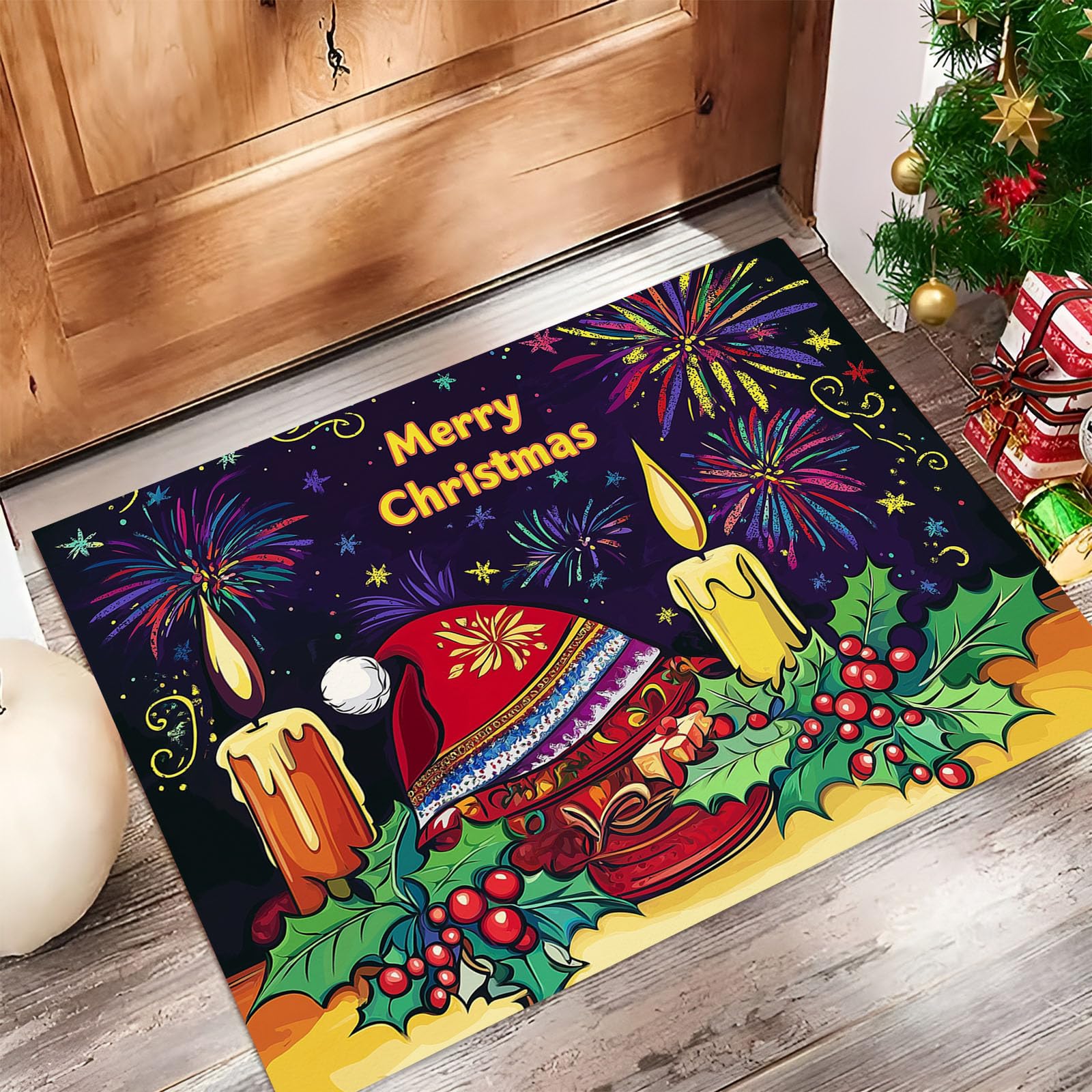 Petit tapis de cuisine pour entrée fin et lavable résistant au passage intense