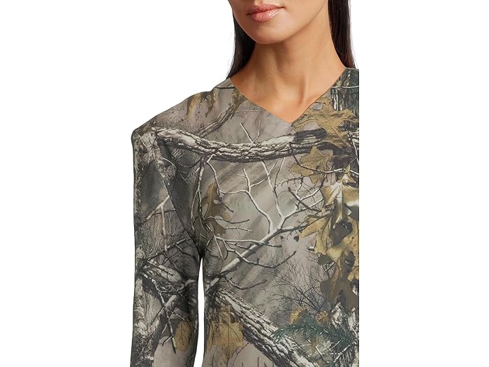 Long Sleeve Shoulder Pad V-Neck Top - Image 1