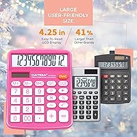 Vista 34 de CATIGA CD-2786 - Calculadora de escritorio de 12 dígitos con pantalla LCD grande y botón sensible, energía solar dual y batería, función estándar