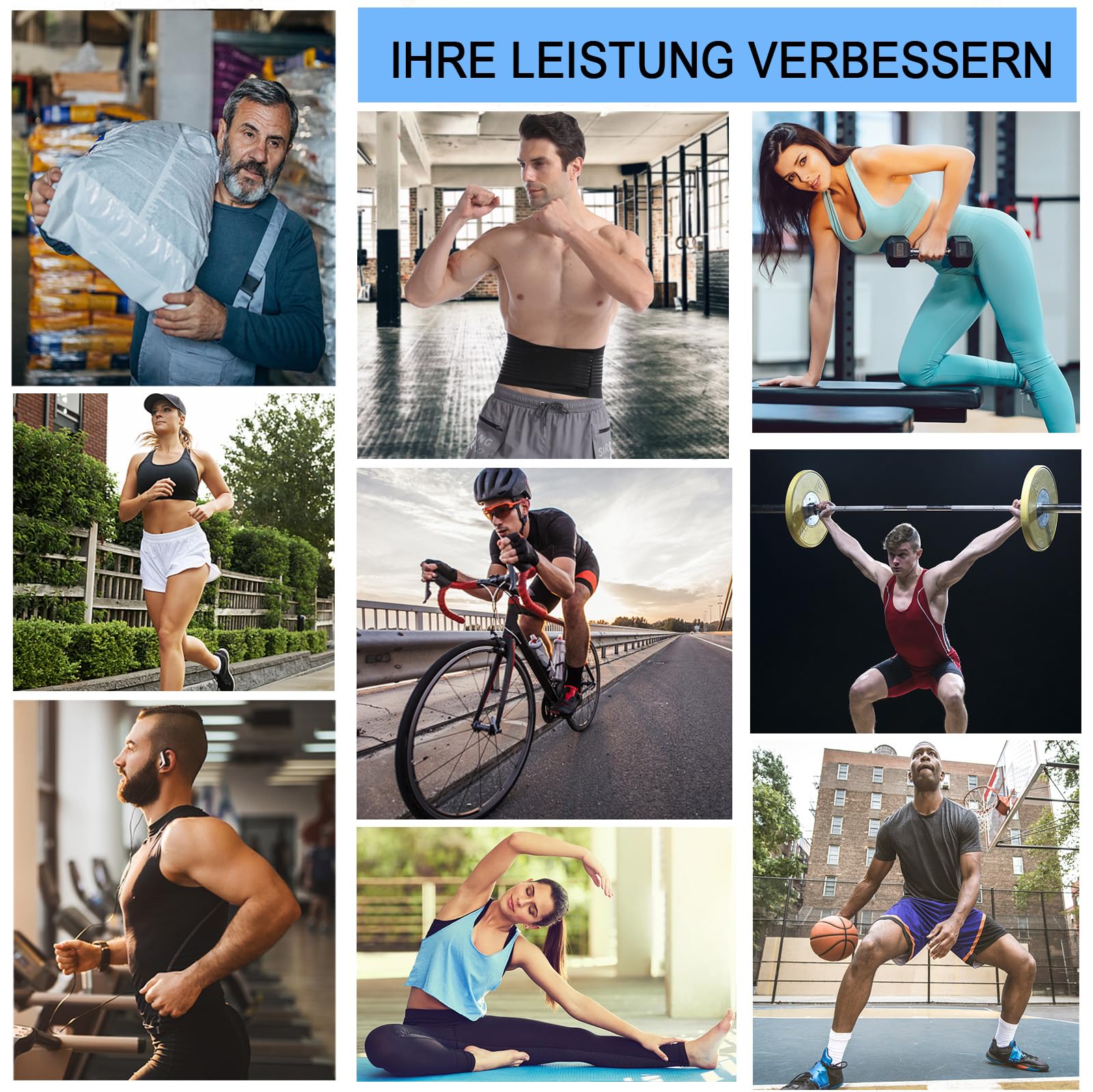 Paskyee Rückenstützgürtel für den unteren Rücken für Männer und Damen mit 6 Stäben - Rückenbandage für Skoliose & Ischias Schmerzlinderung