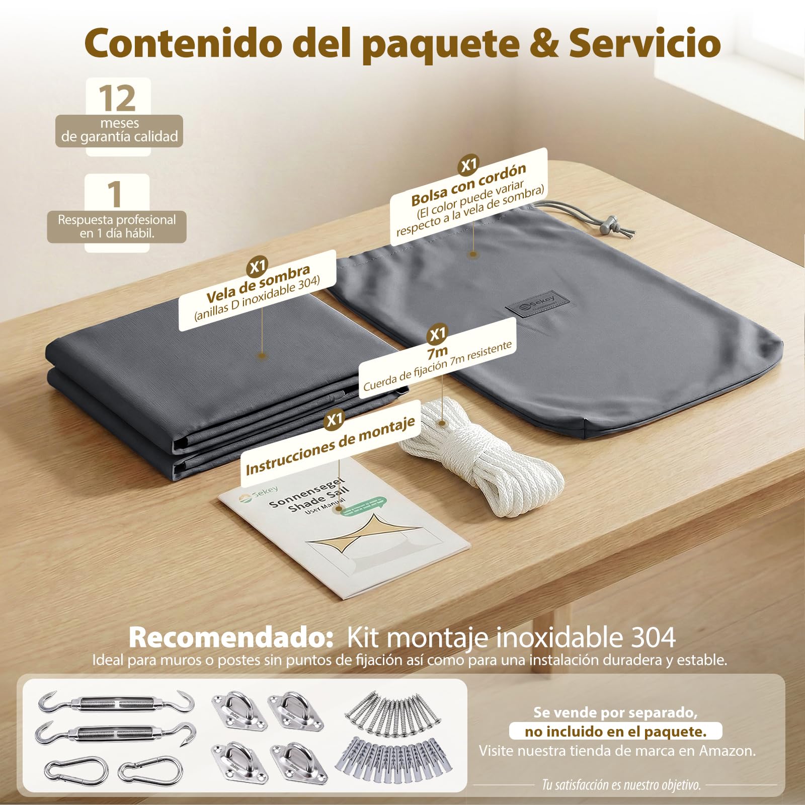 Sekey Toldo Vela Impermeable 2x3m Rectangular – Sin Costura, PES 160g/m², con Anillas de Acero Inoxidable y Efecto Lotus, Resistente a Desgarros y UV 95%, para Balcón Terraza Jardín, Antracita