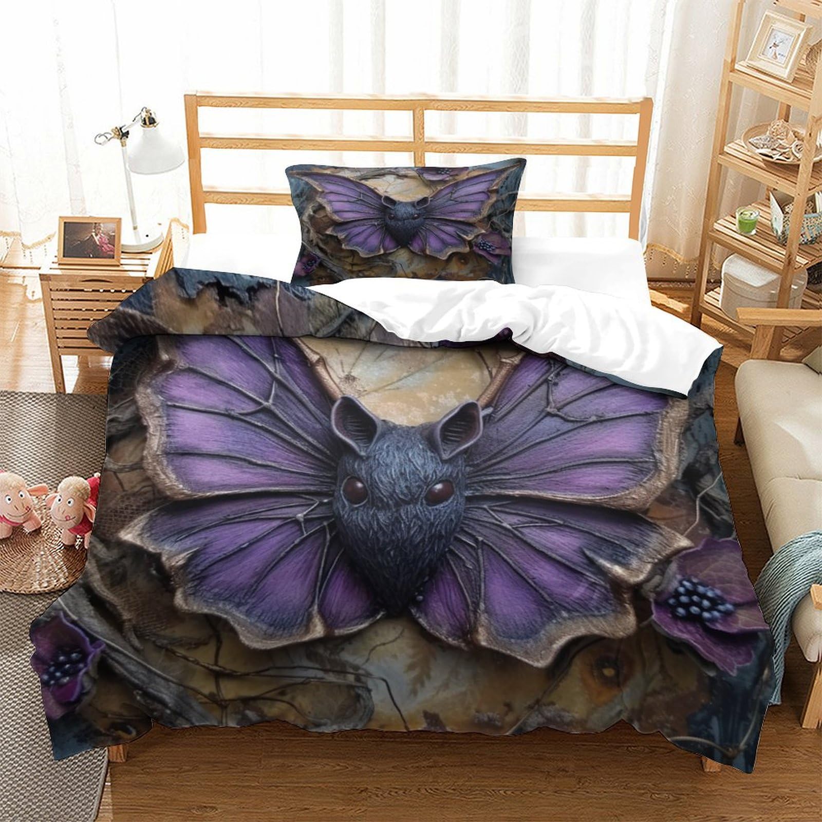 P1S9U7W5Y Mystic Butterfly 3D Printed Duvet Cover Set 3pcs Microfiber Butterfly Bedding Set Single